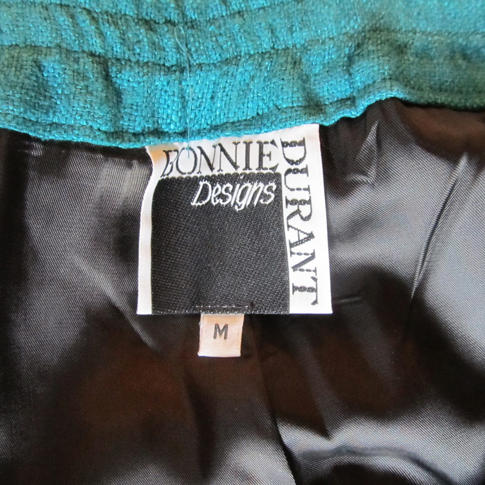 Bonnie Durant teal raw silk pants - Picture 4 of 6